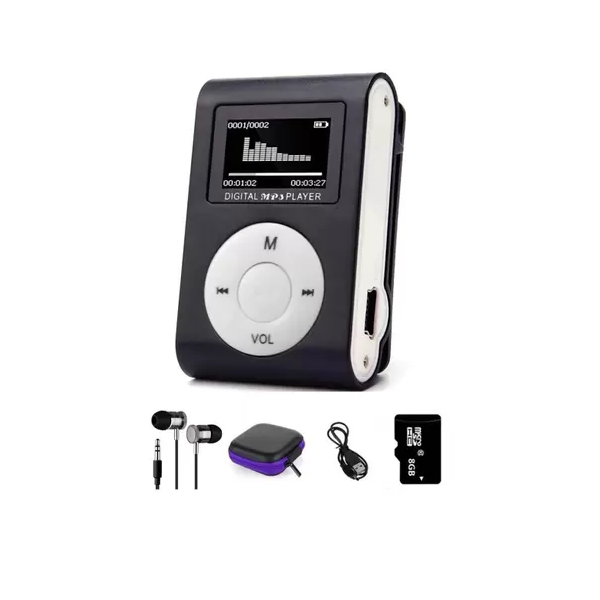 Mini Mp3 Player Carinha Piscando + Cabo V3 + Sd 8gb 2k Musicas